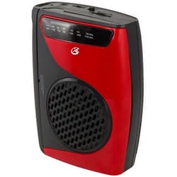 GPX Portable Cassette Player, Compatible With Headphone, 3.54 x 1.57 x 4.72 Inches, Requires 2 AA Batteries - Not Included, Red/Black (CAS337B) Black/Red