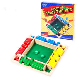 AIUAZA Dice Game Shut The Box Wooden Board Game,4 Sided Family Math Game for 2-4 Players,Educational Learning Interactive, Classics Tabletop Version Games for Classroom, Party, or Pub