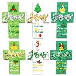 Wettarn 24 Pcs Nativity Craft Kits for Kids Bulk, Sunday School Christmas Crafts Jesus is The Reason for The Season Bible DIY Christian Crafts Religious Nativity Ornament Sunday School Gifts for Kid