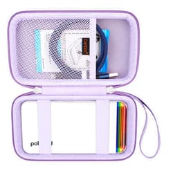 Canboc Carrying Case Compatible with Polaroid Hi-Print 2nd Generation Bluetooth Connected 2x3 Pocket Photo Dye-Sub Printer, Mesh Pocket fits Cable, Paper, Purple (Case Only)