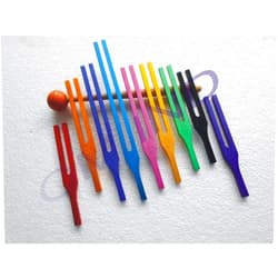 OM Industries Brand New 9 Sacred Solfeggio Color Tuning Fork with Rubber Mallet,Sound Therapy | DNA Repair.