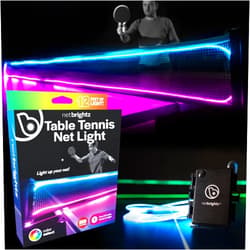 Brightz NetBrightz LED Ping Pong Net Light - Add a Whole New Spin to The Game! 12.5-Foot Light String for Ping Pong Nets - Color Changing or Solid Color Modes (Net Not Included)
