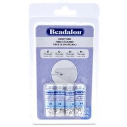 Beadalon Crimp Tube Assorted Sizes Variety Pack Silver Plated - 600 pcs, Size 1, 2, 3, 4, for Jewelry Making & Beading