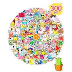 Greingways Sticker for Water Bottles, 300 Pcs/Pack Cute Vinyl Waterproof Vsco Laptop Stickers for School Students Gifts Classroom Teachers Prizes Stickers for Kids Teens Girls