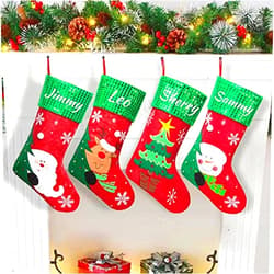 MisUMis Personalized Christmas Stocking(18inch) Decorations for Family Holiday Season (4pack)