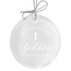 Lifetime Creations Personalized Baby Baptism Ornament Gift - Custom Boy Girl Christening Ornament with Cross, Name Date, Regalo del Bautismo, Catholic Baptismal Present for Godchild Godson Goddaughter