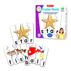 The Learning Journey Learning Journey International Match It! - 4 Letter Words - 20 Self-Correcting Reading & Spelling Puzzles with Matching Images, Multicolor