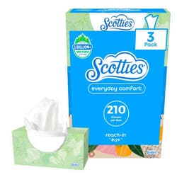 Scotties Everyday Comfort 2 ply Facial Tissue, 3 Tissue Boxes, 210 Tissues per box, White