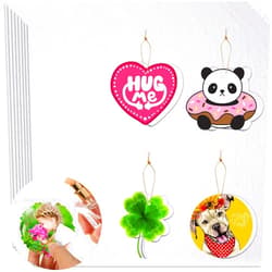 Maitys 8 x 8 Inch Sublimation Air Freshener Sheets Felt Large-Size Car White Fragrant Blank Air Freshener DIY Auto Scented Sheets for Car Home Use Heat Press Decor for Various Styles, 12 Pieces