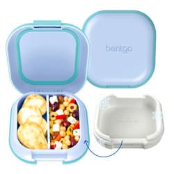 Bentgo Chill Mini Leak-Proof Lunch Box – Built-In Ice Pack Keeps Food Cold, 2.7-Cup Capacity for Snacks or a Sandwich, 3 or 4 Compartments, PFAS & BPA-Free, Ideal for Adults & Kids 3+ (Tide Blues)
