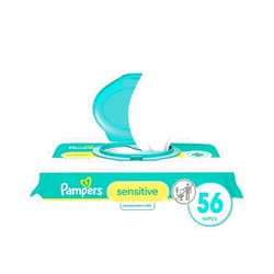 Pampers Sensitive Baby Wipes, Water Based, Hypoallergenic and Unscented, 1 Flip-Top (56 Wipes Total)
