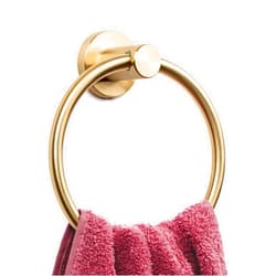 Marmolux Acc Brushed Gold Towel Ring - Modern Hand Towel Holder for Wall - SUS304 Stainless Steel Bathroom Towel Rack - Round Bathroom Towel Hanger - Towel Rack Bathroom - Towel Bar - Gold Towel Bar