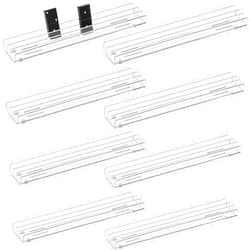 Skylety 8 Pieces Clear Racks Acrylic Domino Trays Holders Acrylic Domino Holders Organizer Tray Racks for Mexican Train, Dominoes Not Included