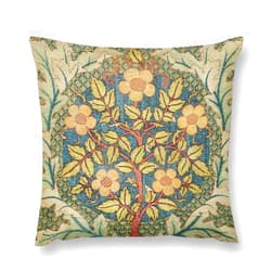 MYS QiQi William Morris Floral Throw Pillow Covers Flower Pattern Vintage Botanical Print Decorations for Bedroom Living Room Farmhouse Sofa Pillows Bed Couch 22x22 Inch