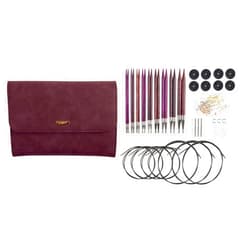 Knit Picks Options Wood Interchangeable Knitting Needle Set with Case and Stitch Markers (Royal Purple)
