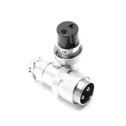 Eilumduo 2 Sets Aviation Connector 2P 10A GX20-2 Waterproof Metal Male Female Wire Panel Power Chassis Fittings Connector Aviation Plug Silve