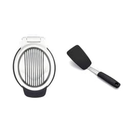 OXO Good Grips Egg Slicer,White/Black, CD and OXO Good Grips Small Silicone Flexible Turner Black