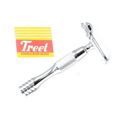 OdontoMed2011® Stainless Steel Safety Razor Silver for Manual Shaving Razor with 5 Pcs Double Edge Razor Blades BTS-311