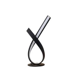Benzara Benjara BM233927 17 x 6 x 7.5 in. Metal Upright Knotted Design Table Lamp with Round Shaped Base, Black & Gray