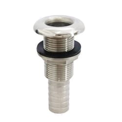 NRC&XRC Marine Grade Stainless Steel Barbed Standard Length Straight Thru-Hull with Nut&Custom Gasket for Boat