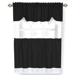 Achim Home Furnishings Darcy (Black/White) Tier and Valance Window Curtain Set - 58 Inch Width, 36 Inch Length - Light Filtering Drapes for Kitchen, Bedroom, Living & Dining Room by Achim Home Decor