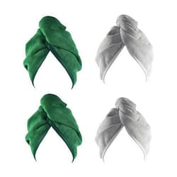 YoulerTex Microfiber Hair Towel Wrap for Women, 4 Pack 10 inch X 26 inch Super Absorbent Quick Dry Hair Turban for Drying Curly Long Thick Hair