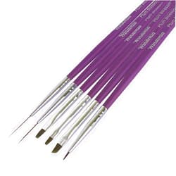 Winstonia 6 pcs Nail Art Brushes Set - Detailer, UV Gel, Thin Striping and Sculpture Brush Assorted Professional Coloring Kit - PLUM BLOSSOM