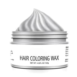 Rosarden Grey Hair Color Wax, Temporary Silver Gray Hair Wax, Instant Hairstyle Grey Hair Dye, Washable Hair Styling Cream, Easy To Color Silver Gray Hair Dye For Party, Cosplay, Nightclub, Halloween