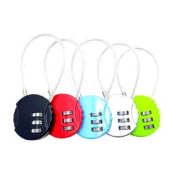 ZPLIUST 3-Digit Cable Luggage Locks Re-settable Combination, Alloy Body Color Locks (Black, Silver, Green, red, Blue (5 Pack))