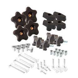 POWERTEC 71174V T Track Knob Kit, 5/16-18 Threaded bolts and Washers, 46 Piece Set, T Track Bolts, T Track Accessories for Woodworking Jigs and Fixtures