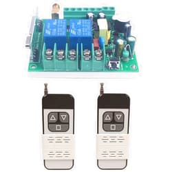 JUWUQI Motor Wireless Remote Control Switch AC 85V 110V 220V 250V 10A High Power Door Electric Curtain Remote Forwards Reverse, Wide Voltage 85V-250V 433MHz RF Remote Control Relay ON/OFF (2X Control 433MHz)