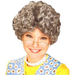 Rubies Forum Novelties Women's Yo Momma Curly Costume Wig, Gray, One Size