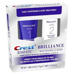Crest 3D White Brilliance 2 Step Kit, Deep Clean Toothpaste (4oz) + Teeth Whitening Gel (2.3oz)