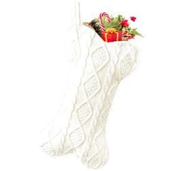 Malier Dog Christmas Stocking, Knit White Christmas Stocking for Dogs, Bone Shape Dog Stocking Christmas Large Pet Stockings Hanging Dog Christmas Stocking for Dogs Cats Pets (White)