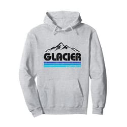 Vintage Glacier National Park Souvenir Shirts Vintage Glacier National Park Retro Mountain Kids Souvenir Pullover Hoodie