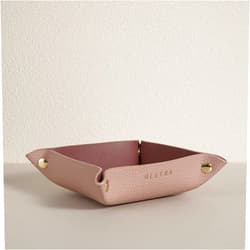 OLETHA Aesthetic Small Decorative Tray, Foldable Catchall Holder, Travel Valet Tray, Pink