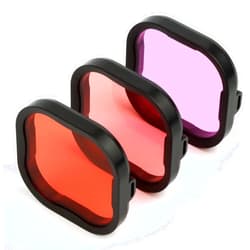 QiuNiu Underwater Camera Dive Filters for GoPro Hero 8,9,10,11, 12 and 13 Black Protective Housing Lens Cover in Red, Light Red, and Magenta, Professional Color Correcting Photography Acces,Sory