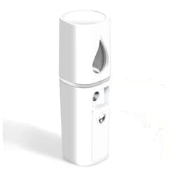 GIVERARE Nano Facial Steamer, Handy Mini Mister with Mirror, USB Rechargeable Mist Sprayer, Visual Water Tank Moisturizing&Hydrating for Face, Makeup, Skin Care, Eyelash Extensions-White