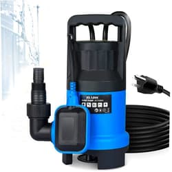 ZLAISS 1HP Sump Pump Submersible - 3434 GPH Water Pump with Automatic Float Switch, Versatile For Muddy Dirty/Clean Water, for Pool, Pond, Garden, Flooded Cellar, Aquarium and Irrigation