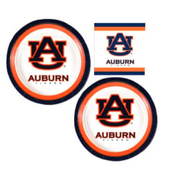 Mayflower Distributing Company, Inc Auburn Party Supplies | Tableware Bundle Includes Dessert Plates and Napkins for 24 People