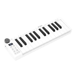 M-WAVE 25 Key Bluetooth USB MIDI Keyboard Controller, Portable and Rechargeable Midi Controller For Mac and PC, Dynamic Keybed Music Production, Smart Chord, Scale Modes, Software Included (Mini)