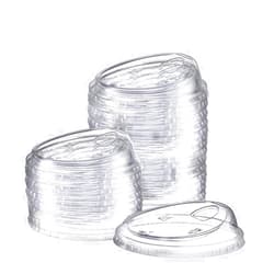 Comfy Package GUSTO, [100 Count] Crystal Clear Strawless PET Plastic Lids for 12, 16, 20 & 24 oz. Milkshake Cups