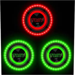 TOSY Bundle of 3-2X Green + Red - Flying Disc 36 LEDs, Super Bright, Smart Modes, Auto Light Up, Rechargeable, Cool Fun Christmas, Birthday & Camping Gift for Men/Boys/Teens/Kids, 175g frisbee