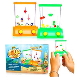 YoYa Toys Handheld Games - Miniature Aqua Arcade Set with Fish Ring Toss & Basketball, Handheld Toys for Kids & Adults, Retro Pastime Games, Original Waterful Ring Toss in Gift Box