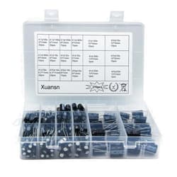 XUANSN Electrolytic Capacitor 4.7uF 47uF 470uF 10V 16V 25V 50V 63V 100V 160V 200V 250V 400V 450V Capacitors Kit 18Value 270Pcs for Repair Household Appliances Communication Equipment Electronic Toy