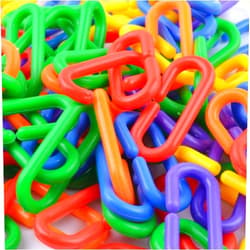 YUYUSO 100 Piece Plastic C-Clips Hooks Chain Links C-Links Rat Parrot Bird Toy Cage