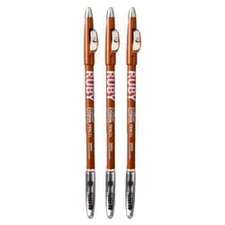 Ruby Kisses GoBrow Eyebrow Pencil, Sharpenable, Longwear, Long Lasting Eyebrow Wooden Pencil for Natural-Looking Brows 3 PACK (Chocolate Brown)