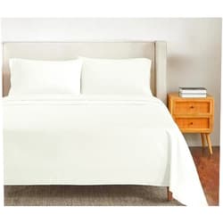 Sticky cotton Cotton Bed Sheets 4 Piece Set 400 Thread Count 100% Extra Long Staple Luxurious & Hypoallergenic Bedding Hotel & Home Collection Deep Pocket 10-18 inches (Cal.King, Ivory Solid)