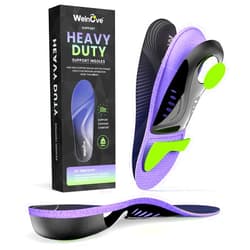 Welnove Work Boot Insoles for Standing All Day - Welnove 220 LBS Heavy Duty High Arch Support Orthotic Inserts for Plantar Fasciitis,Flat Feet,Foot Pain,Anti Fatigue Work Orthotic Insoles for Men Women,S