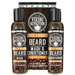 Viking Revolution Beard Wash and Beard Conditioner for Men with Argan Oil and Jojoba Oil- Beard Softener and Strengthener Beard Care Beard Shampoo and Conditioner with Ginseng Root(5oz,Coffee Whiskey)